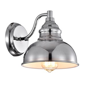 Chloe Lighting Ironclad Industrial 1 Light Chrome Indoor Wall Sconce 8"Wide - 1 of 4