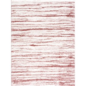 Hauteloom Melia Pink Striped Plush Rug - 1 of 4