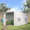 Outsunny 10' x 7' x 6' Walk-In PE Greenhouse with 2 Roll-up Zipper Doors & 6 Roll-up Windows for Plants - 3 of 4