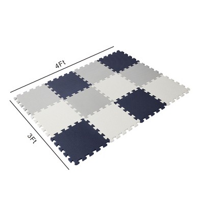 Multicolor Foam Interlocking Puzzle Floor Mat with Borders