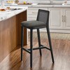 Modway Monarch Wood and Rattan Bar Stool - DURABLE WOOD CONSTRUCTION - Featuring a sturdy wood frame and a rattan backrest with intricate ca - 4 of 4
