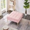 "34'' Convertible single sofas bed futon with gold metal legs teddy fabric (Pink) sofas - 3 of 4