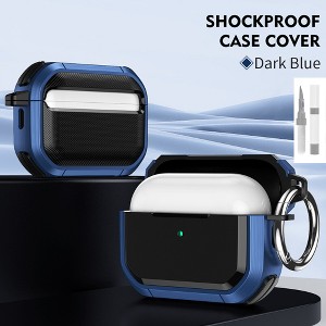 HTUTWOO Case for Airpods Pro/Pro 2, Full Body Hard Shockproof Protective Cover with Keychain and Cleaning Kit - 1 of 4