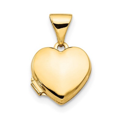 Black Bow Jewelry 14k Yellow Gold 10mm Polished Heart Shaped Locket