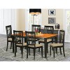 Dining Room Table Set 7 Piece - Rectangular Table with Butterfly Leaf & 6 Kitchen Chairs - Black & Cherry Finish - 2 of 4