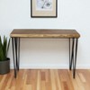 HomeRoots 42" Brown and Black Wood and Metal Distressed Console Table - 2 of 4