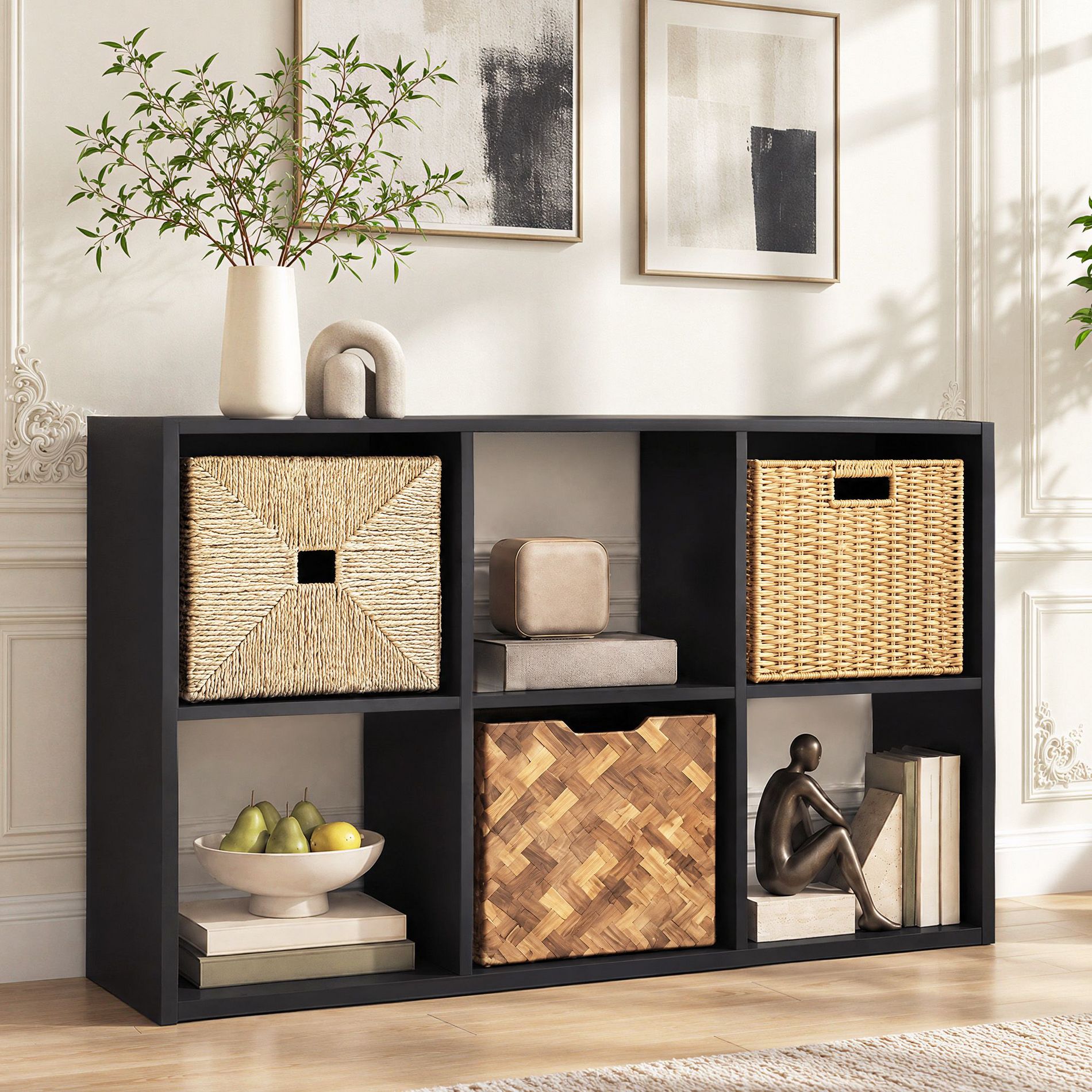 JIONJOY 9 Cube Organizer Storage Shelf, Cube Bookshelf with Removable Back Panels, Open Cubby Storage Bookcase for Bedroom Living Room Office
