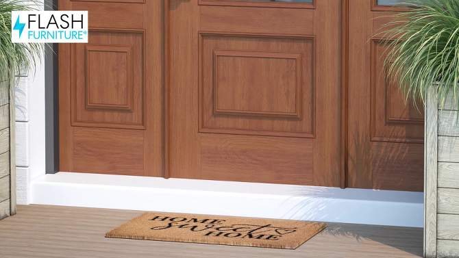 Flash Furniture Harbold 18" x 30" Indoor/Outdoor Coir Doormat with Home Sweet Home Message and Non-Slip Backing, 2 of 11, play video