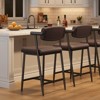 Bar Stools Set of 4/2 with Armrests, Metal Counter Height Bar Stools Set with Upholstered Seat, Footrest & Soft Back - 2 of 4