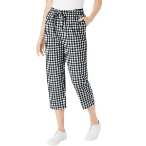Woman Within Plus Size Seersucker Capri Pant - 1 of 4