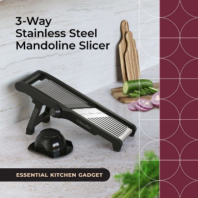 MuellerLiving Silver Stainless Steel Adjustable Mandoline Slicer