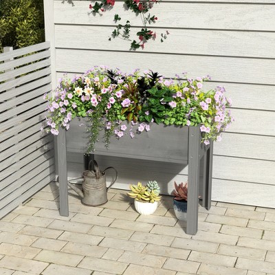 JUJABU Elevated Wooden Garden Bed with Legs for Growing Vegetables, Herbs, Flowers, and Fruits
