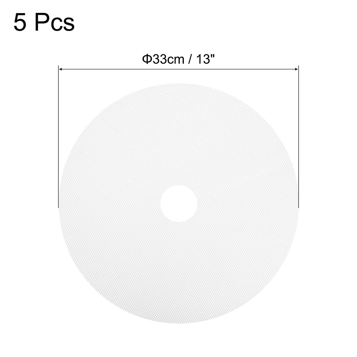 Unique Bargains Silicone Non-Stick Fruit Dryer Food Dehydrator Round Drying Sheets 13" White - thumbnail 2