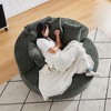 55'' Chenille Foam Modern Single Sleeper Chair with 360¡ã Swivel and Backrest Pillow for Living Room and Bedroom - 3 of 4