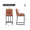 Infurnic Accent Chairs, Modern Upholstered Chairs Set with Sturdy Legs, Comfortable High Stool for Kitchen and Dining Room, Brown, 15.5"*17.5"*35" - 4 of 4