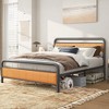 CSBDHOME Bed Frame with Upholstered Headboard And Metal Slats Support - 2 of 4