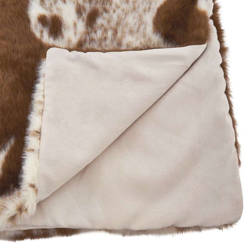 Saro Lifestyle Faux Fur Cow Hide Throw, 50x60 inches, Brown, 2 of 5