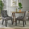 Lyngins 2-Pack Modern Upholstered Dining Chair with Diamond Stitching, Ergonomic Curved Backrest, Padded Microfiber Seat, Sturdy Wooden Legs - 2 of 4