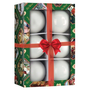 Old World Christmas Hanging Mouth-Blown Glass Ornaments for Trees, Wonderland Balls, 3.5" (6 Count) - 1 of 2
