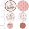 Big Dot of Happiness It's Twin Girls - Pink and Rose Gold Twins Baby Shower Giant Circle Confetti - Party Decorations - Large Confetti 27 Count - 2 of 4