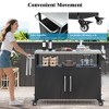 SUGIFT 54.5" Outdoor Kitchen Island with Stainless Steel Tabletop, BBQ Grill Prep Cart with Storage Cabinet - 3 of 4