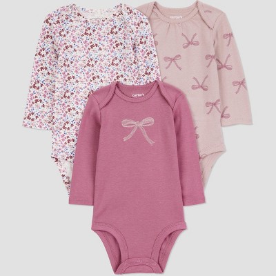 Carter's Just One You® Baby Girls' Bows Long Sleeve Bodysuit - Burgundy
