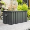 Okak 100/120/150/160/200 Gallon Waterproof Deck Box, Lockable Patio Storage Box with Side Handles and Mobility Rollers, Outdoor Storage for Garden - 2 of 4