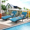 Outdoor Patio Chaise Lounges,Patio Adjustable Recliner up to 150° with Removable Cushions,Armrest Wicker Long Reclining Chaise-Coolbibila - 2 of 4