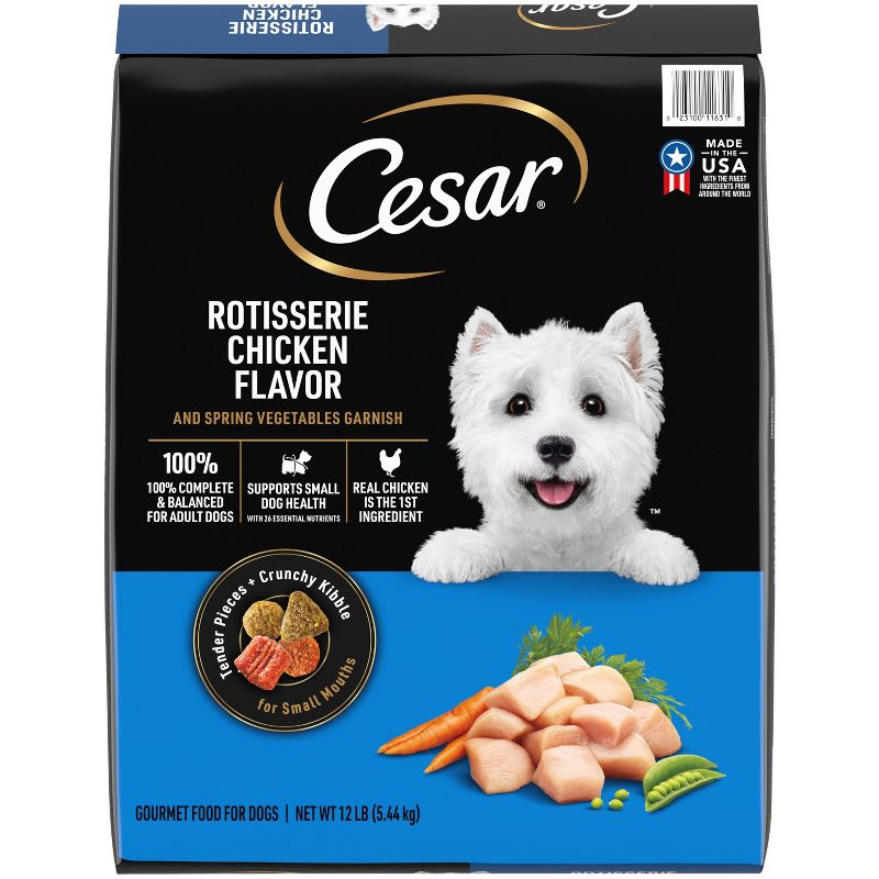 Cesar Rotisserie Chicken Flavor with Spring Vegetable Garnish Small Breed Adult Dry Dog Food, 1 of 14