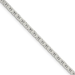 Black Bow Jewelry 3mm, Sterling Silver, Flat Anchor Chain Necklace - 1 of 4