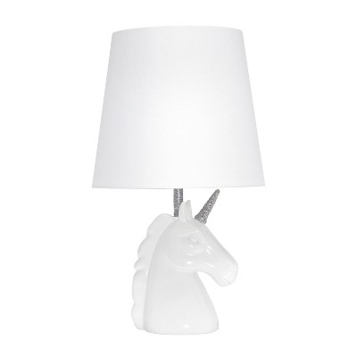 Sparkling Unicorn Table Lamp Silver/White - Simple Designs