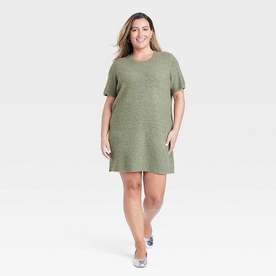 Women's Short Sleeve Cozy Knit Mini Sweater Dress - A New Day™