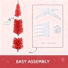 TopComfy Christmas Tree Stands Artificial Christmas Tree Festive Pencil Christmas Tree Cozy Snowy Decor for Living Room, Red, 35.46"*6.3"*7.88" - 4 of 4