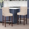 Modern Minimalist Metal Leg Bar Stool, 30" Height, High-Density Fabric Seat, Commercial Grade - 3 of 4