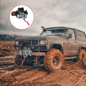 18800lbs Electric Winch, Waterproof IP67 80ft Steel Cable Truck Winch with Wireless Handheld Remote, 12V Power Winch - 1 of 4