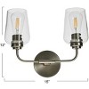 Storied Home Holden - Metal and Glass 2-Light Vanity Light, Antique Nickel - 2 of 4