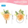 Unique Bargains Rose Wrist Corsage and Boutonnieres Fabric Adjustable Artificial Flowers 4 Pcs - 2 of 4