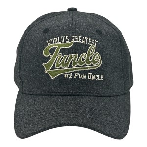 Worlds Greatest Funcle Hat Funny Sarcastic Uncle Graphic Novelty Cap - Crazy Dog Black Standard - 1 of 4