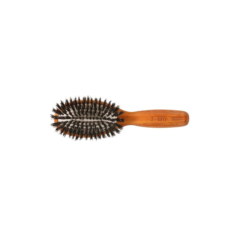 Bass Brushes Shine & Condition Hair Brush with 100% Premium Natural Bristle FIRM Pure Bamboo Handle Small Oval, 1 of 6