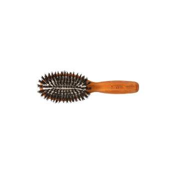 Bass Brushes Shine & Condition Hair Brush with 100% Premium Natural Bristle FIRM Pure Bamboo Handle Small Oval
