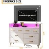 Zstar 8 Drawers Dresser for Bedroom, Living Room, Entryway with LED Light & Charging Station - 4 of 4