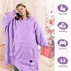 Tirrinia Fleece Blanket Hoodie Sweatshirt for Womens, Oversized Wearable Blanket Pullover with Hooded, One Size, Gift for Her - 4 of 4