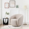 Swivel Barrel Accent Chair, Boucle Upholstered Armchair for Bedroom, Office, Reading Nook, Comfy Single Sofa Chair-The Pop Home - 2 of 4