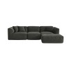 Living Room Double Needle Cut Velvet Sofa,4-Seater Sofa with Movable Ottoman and High-Density Sponge Cushions,Modern Sectional Sofa-Coolbibila - 3 of 4