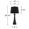 360 Lighting Karl Modern Table Lamps 28 1/4" Tall Set of 2 Black Metal with USB and AC Power Outlet in Base Faux Silk Shade for Bedroom House Home - 4 of 4