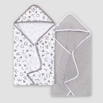 Burt's Bees Baby® Set of 2 A-Bee-C Hooded Towels - Gray
