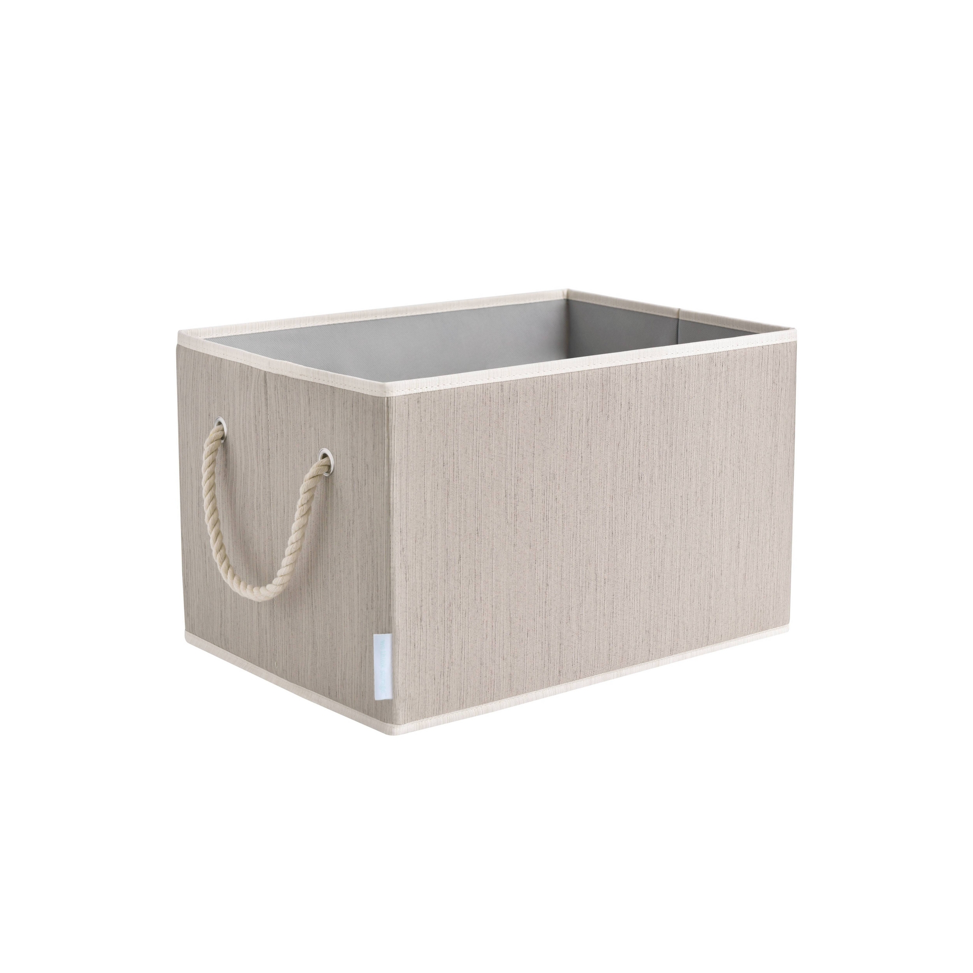 WeThinkStorage set of 2 11L Folding Fabric Storage Bins with Rope Handle Clay