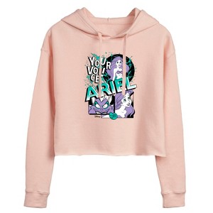Women's - Disney Princess - Ariel Pop Cropped Graphic Hoodie - 1 of 3
