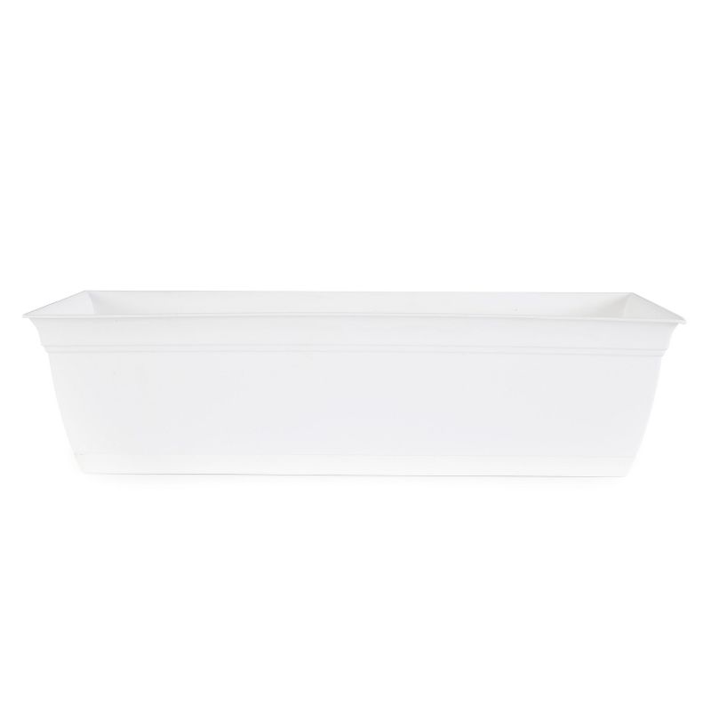 The HC Companies ECW24000A10 Indoor Outdoor 24" Eclipse Series Window Flower Herb Garden Ornamental Planter Box with Removable Attached Saucer, White, 4 of 8