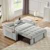 54'' Velvet Foldable Adjustable Back Sofa Bed with USB Port, Swivel Phone Stand, and Ashtray - 3 of 4